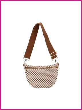 Woven Crossbody Bag Belt Bum Bag Adjustable Strap Vegan Leather